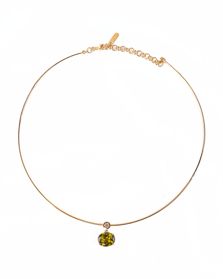 Elara Necklace (Dark Green) Oval