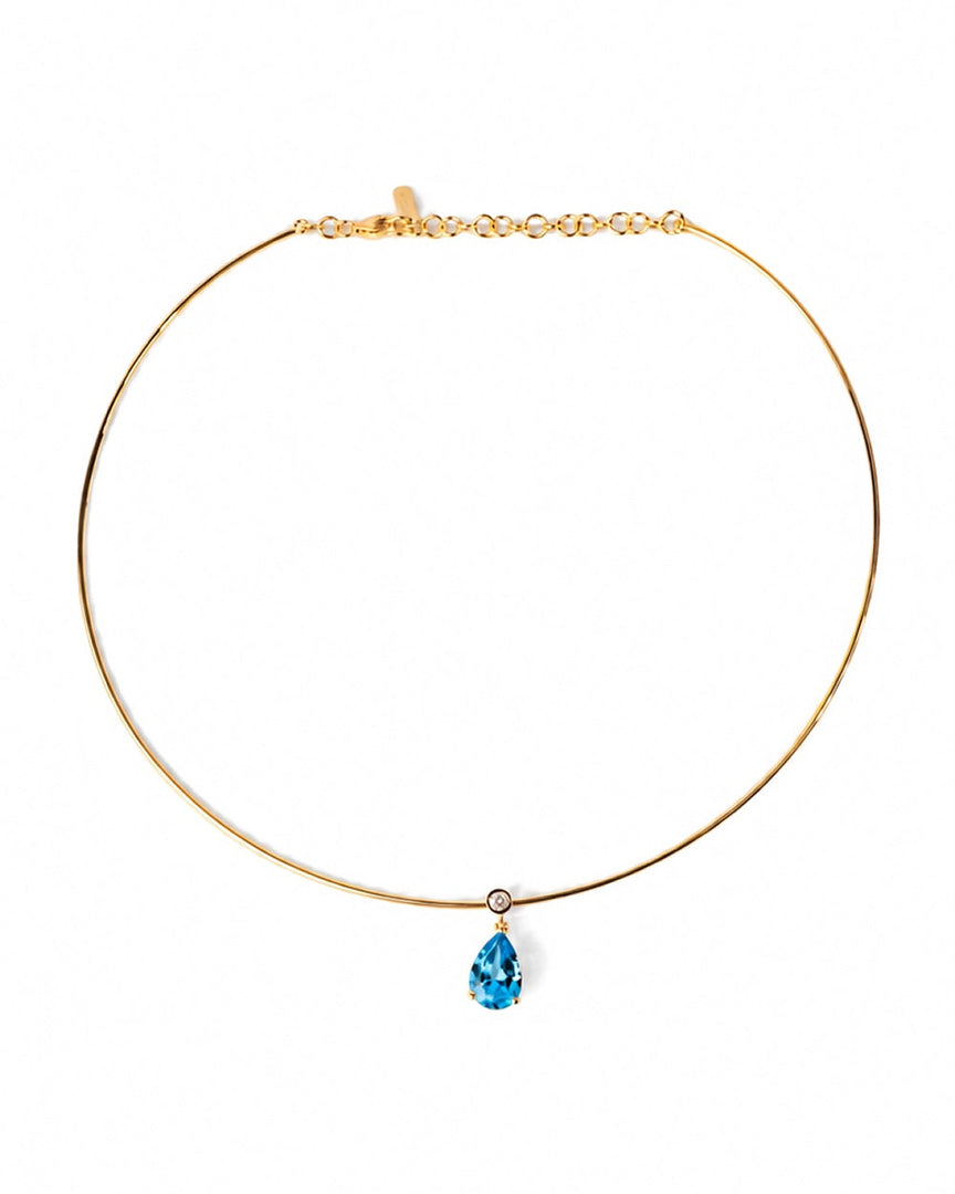 Elara Necklace (Light Blue) Teardrop