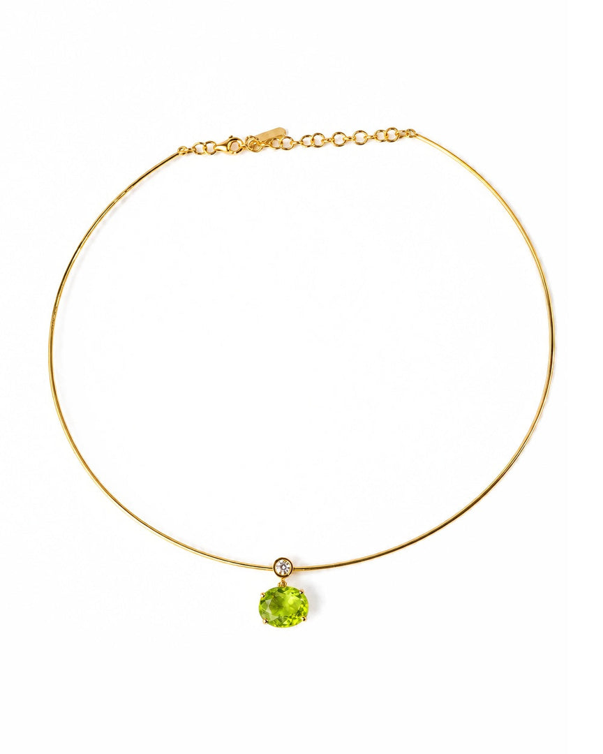 Elara Necklace (Light Green) Oval