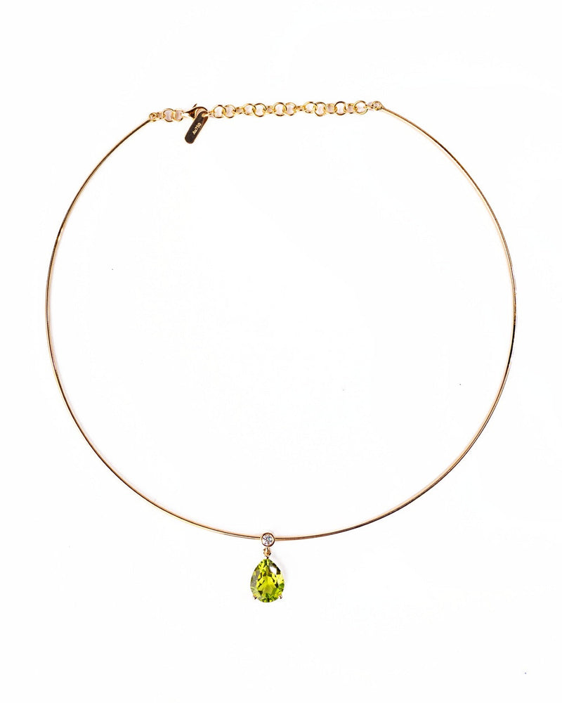 Elara Necklace (Peridot) Teardrop