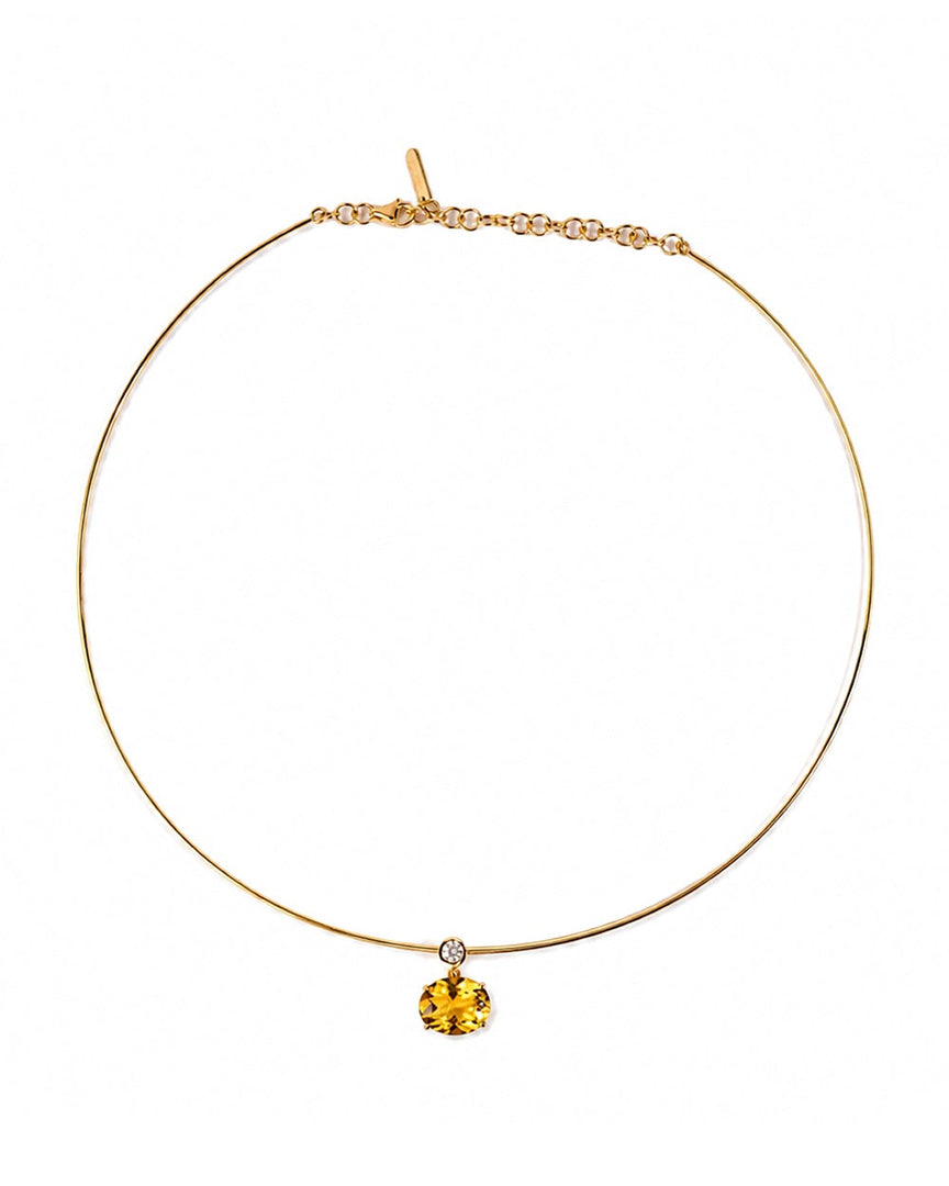 Elara Necklace (Yellow) Oval