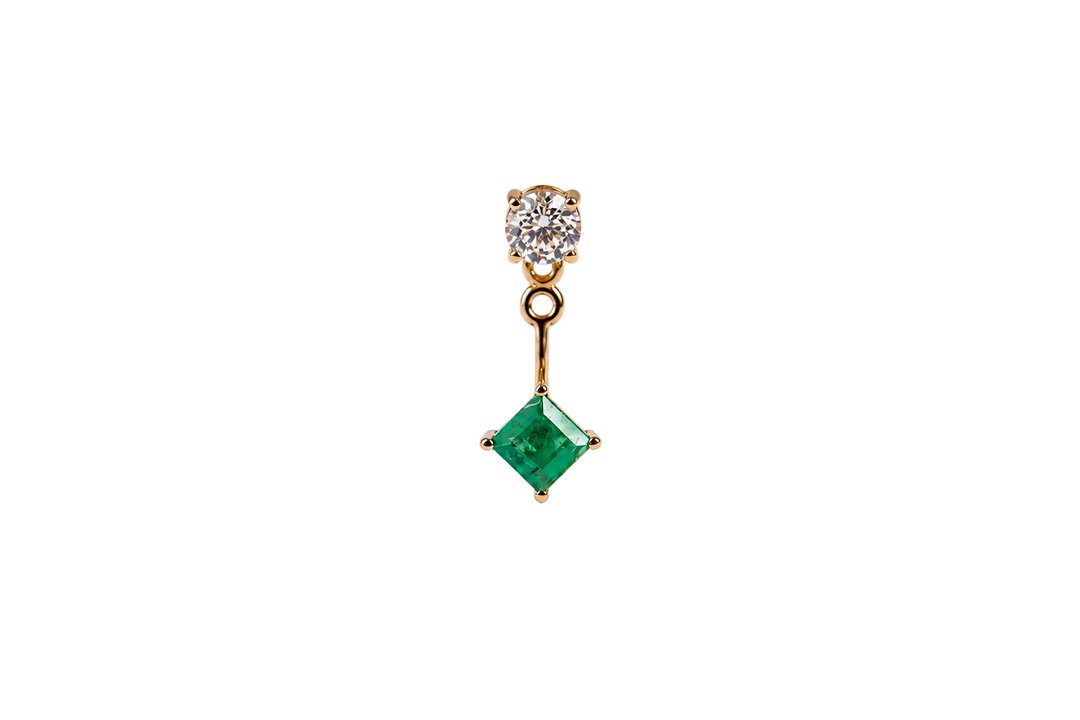 Maia Princess Cut Backing Earring