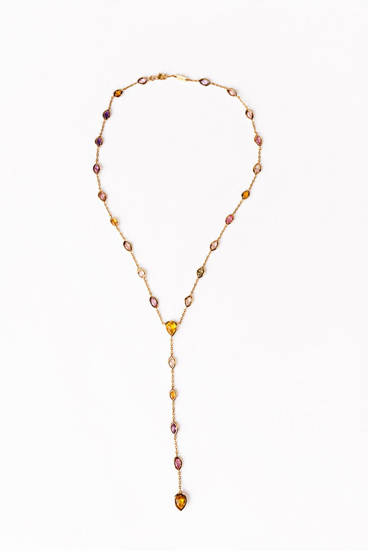 Soraya Multicolor Marquise x Teardrop Necklace