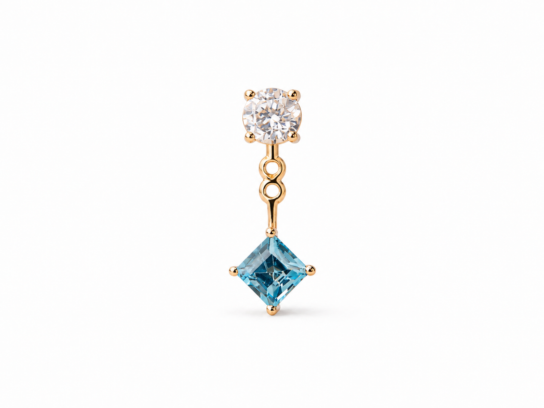 Asteria Princess Cut Backing Earring