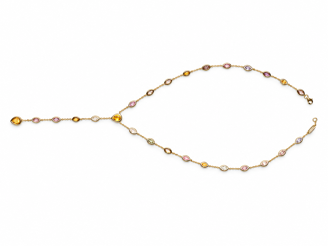 Soraya Multicolor Marquise x Teardrop Necklace